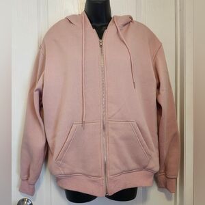refuge Soft Blush Zippered  Hooded Jacket Size Small EUC